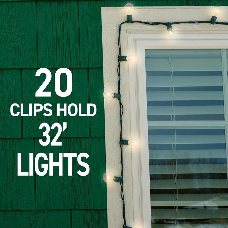 Command Outdoor Light Clips, 20 Clear Organizers and 24 Strips, Damage-Free Hanging with Weather Resistant Adhesives, Hooks for Outdoor String Lights - Image 5
